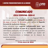 CICLO ESPECIAL 2024-II - SEGUNDA ENCUESTA DOCENTE