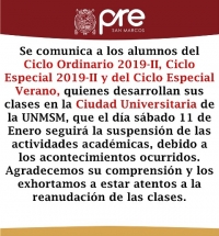 SUSPENSIÓN DE CLASES EN LA CIUDAD UNIVERSITARIA EL 11 DE ENERO