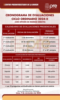 CICLO ORDINARIO 2024-II - CRONOGRAMA EXAMENES