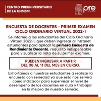 CICLO ORDINARIO 2022-I - PRIMERA ENCUESTA DOCENTE