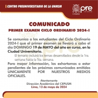 CICLO ORDINARIO 2024- I - PRIMER EXAMEN