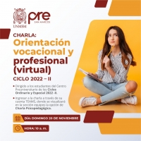 CHARLA DE ORIENTACIÓN VOCACIONAL (VIRTUAL) CICLO 2022-II