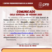 COMUNICADO - CICLO ESPECIAL VERANO 2025