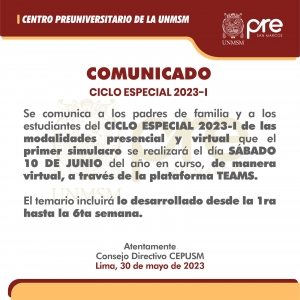 CICLO ESPECIAL 2023-I - PRIMER EXAMEN