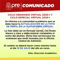 ACTUALIZACIÓN OBLIGATORIA DE LA FOTO DE PERFIL EN PLATAFORMA DE CAMPUS VIRTUAL