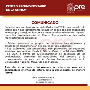 COMUNICADO