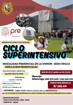 CICLO SUPERINTENSIVO - SEDE CHILCA