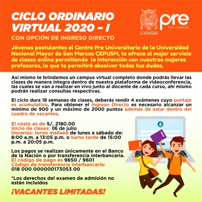 CICLO ORDINARIO VIRTUAL 2020-I