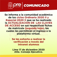 CLAVES DE ACCESO A LA PLATAFORMA VIRTUAL