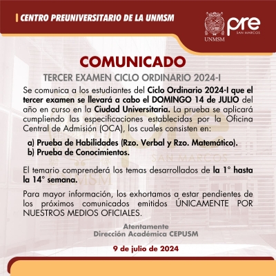 TERCER EXAMEN CICLO ORDINARIO 2024-I