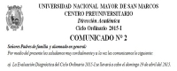 CICLO ORDINARIO 2015- I - LOCAL Y AULA EXAMEN DIAGNOSTICO