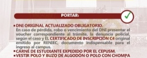 CUARTO EXAMEN CICLO ORDINARIO 2024-II - LUGAR, HORARIO DE INGRESO, INDICACIONES