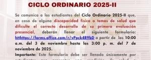 COMUNICADO - CICLO ORDINARIO 2025-II