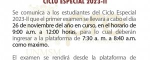 CICLO ESPECIAL 2023-II - PRIMER EXAMEN