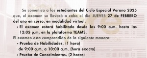 SEGUNDO EXAMEN CICLO ESPECIAL VERANO 2025