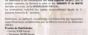 CICLO ESPECIAL 2025-I - PRIMER EXAMEN